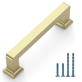 Coinkoly 10 Pack 3-3/4"(96mm) Brushed Gold Cabinet Pulls Kitchen Cabinet Handles Drawer Pulls Cupboard Hardware for Cabinets CK0078