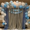 JYFLZQ Silver Sequin Backdrop Curtains 4x10ft(WxH) 2 Panels Glitter Photo