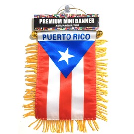 Puerto Rico Rican Flags for car Interior Rearview Mirror or Home Sticks to Windows Glass Quick and Easy (Light Blue) Limited Edition Flag