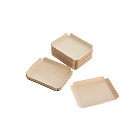 Disposable Wooden Plate Dessert Plate for Party(6 * 5inches 50PCS)