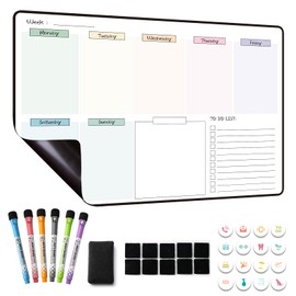 MCCORL Magnetic Weekly Planner Whiteboard for Fridge Calendar, Perfect as Family Chores Chart,Reminder and Memo Board, wipeable (Monday to Sunday)