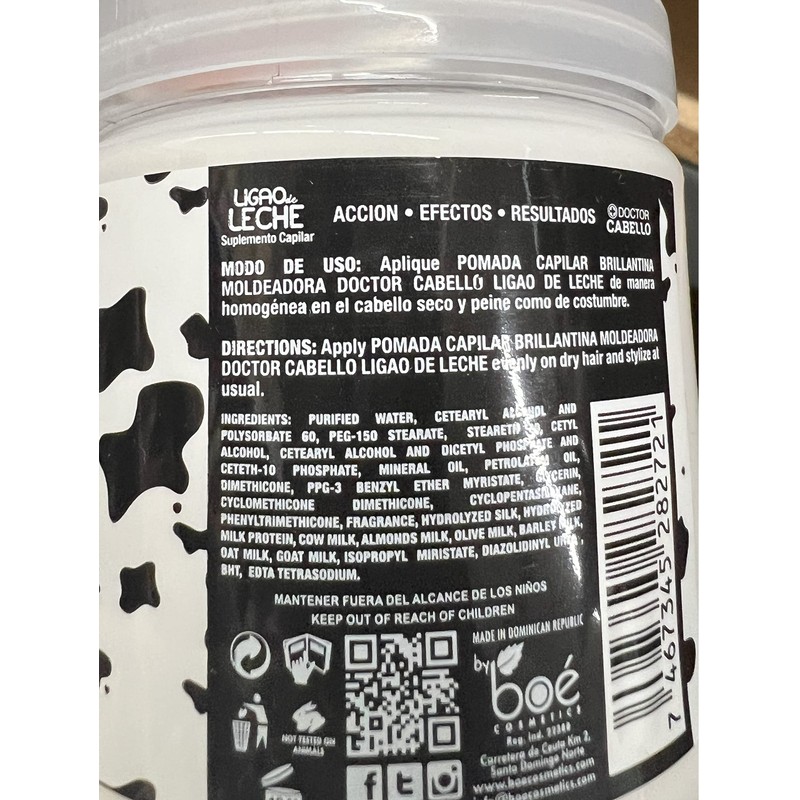 BOE Ligao De Leche Pomada Capilar Brillantina 8.5oz