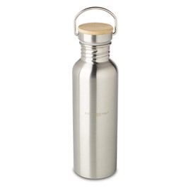 ECHTWERK Practical Water Bottle, Water Bottle, Sports Bottle, Insulated Flask, Made of High Quality Stainless Steel with Bamboo Lid for Outdoor Activities, Carry Handle, BPA-Free, Leak-Proof, 75
