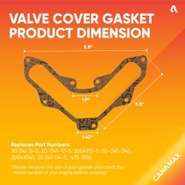 [Upgraded 2025] Canamax 20-041-13-S 2004113-S Valve Cover Gasket - Compatible with Kohler Courage SV470 SV471 SV480 SV530 SV540 SV541 SV590 SV591 SV600 SV601 SV610 SV620 18HP 20H - Pack of 2