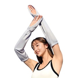 Mr.ace Homme Arm Cover, 99% UV Reduction, UPF 50+, Women's, Long, Finger Type, Covers Back of Hand, Cool to Touch, Sweat Absorbent, Quick Drying, UV Protection, Arm Cover, Summer Sun Protection (One