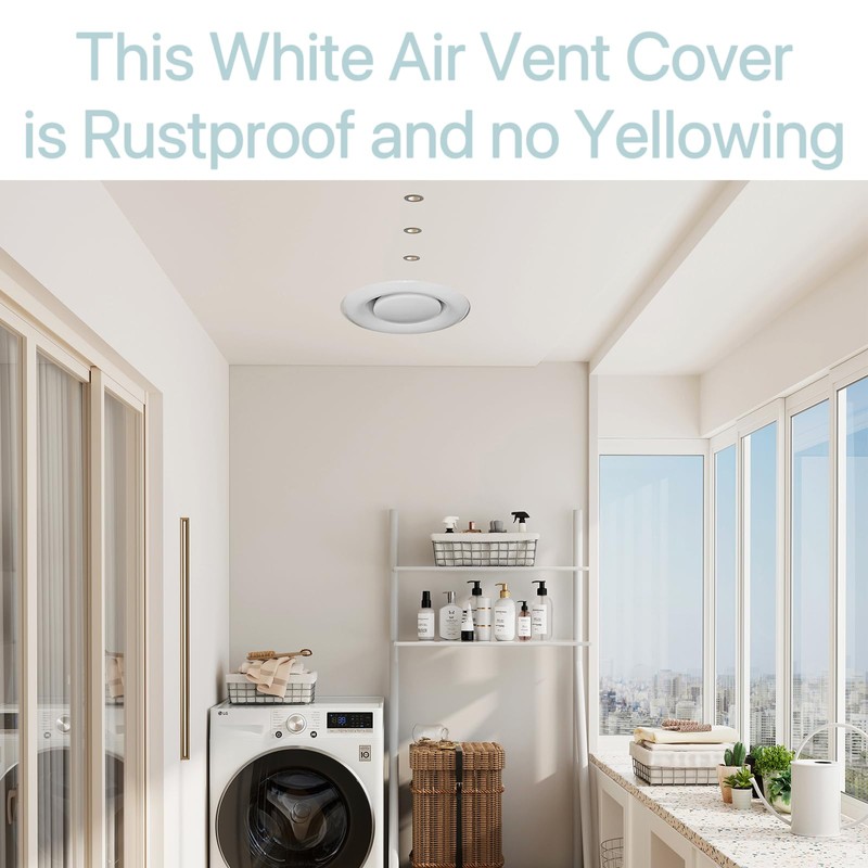 6 Inch Round Air Vent Cover, Steel Adjustable Grille for