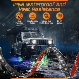 Skynex Motorcycle Lights: EcoMode 12PCS LED Lights RGB Underglow Kit, APP/RF, Turn, Brake light, IP68, Dual Lighting Glow, Lights For Motorcycles,Harley Davidson, Golf Cart, Atv, Bike, Neon strip, Car