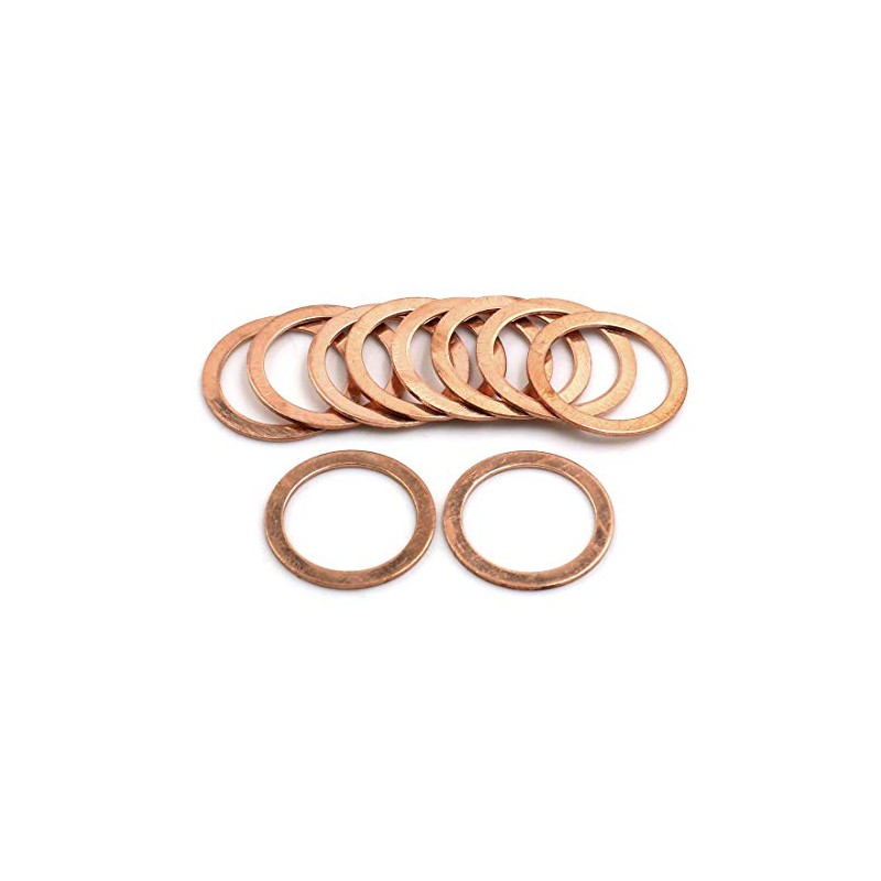 X AUTOHAUX 10 Pcs 21mm Inner Diameter Flat Copper Washers
