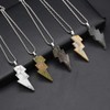 LE SKY 4 Pcs Natural Stone Pendant Necklace Lightning Shape