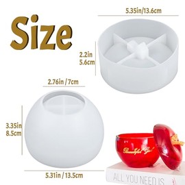 Apple Jar Resin Molds Extra Large, 5inch Jars Silicone Molds with Lid for Epoxy Resin Casting for DIY Jewelry Storage Box, Candy Container, Candle Vessel, Home Decoration