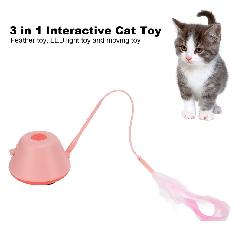 Automatic Cat Toy Interactive 3 Modes LED Moving Electric Kitten