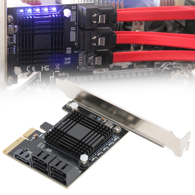 Expansion Card PCIE to 5 Ports SATA3.0 Module Converter Board