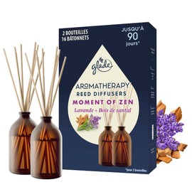Glade Aromatherapy Reeds, Diffusor, ätherische Öle und Lufterfrischer für das Haus, Zen-Moment, Lavendel & Sandelholz – 2 Diffusoren