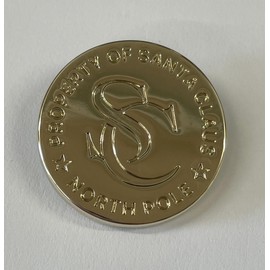 Father Christmas Santa Claus Lost Button Wooden or Gold Christmas Eve Box Stocking Filler (Gold Button)