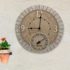 Taylor Terra Cotta Poly Resin Indoor and Outdoor Clock and