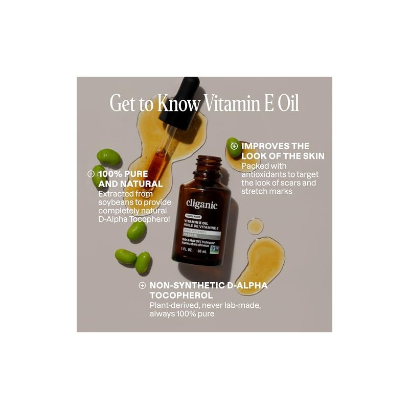 Cliganic | Aceite de Vitamina E | 100% Puro |
