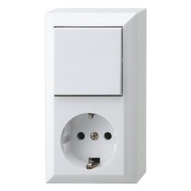 REV 0510156777 PlanoLuxe Surface-Mounted On and Off Switch with Socket, White