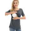 Bearsland Women's 3 Packs Maternity Nursing Tops Short Sleeve Breastfeeding