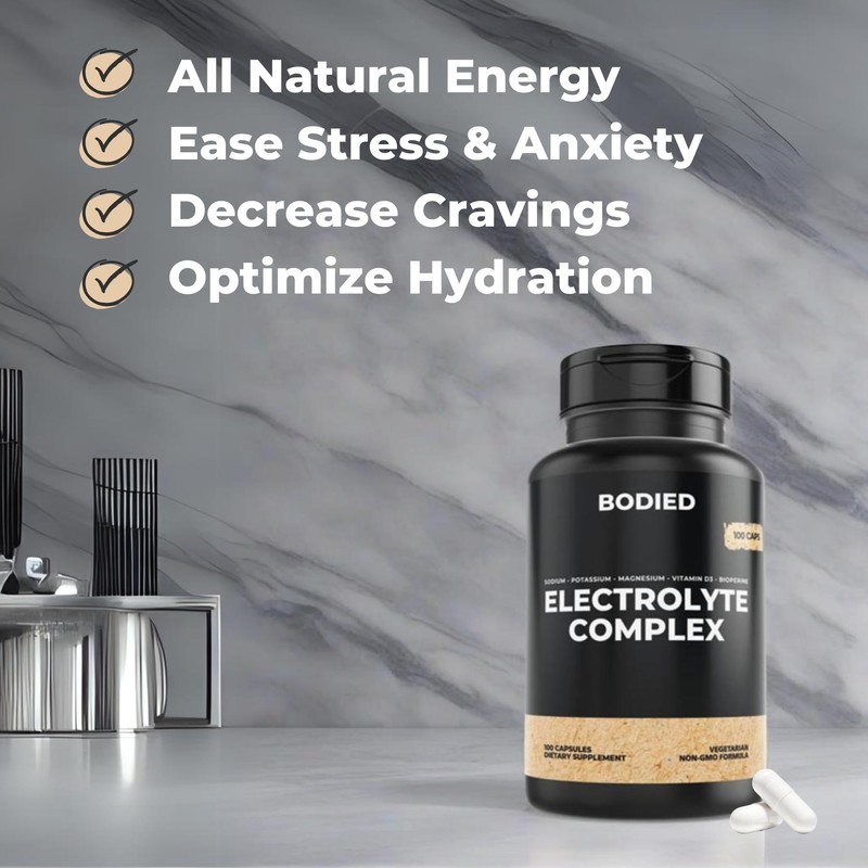 BODIED Electrolyte Complex Capsules. Hydration Multiplier. 100 Servings of Premium