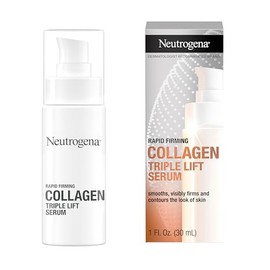 Neutrogena Rapid Firming Collagen Triple Lift Face Serum, sérum hidratante con colágeno y AHP Aminoácido para una piel visiblemente firme y lisa, ligera, sin aceite mineral ni colorante, 1 onza líquida.