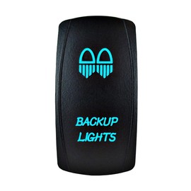 Blue Laser Rocker Switch Backlit BACKUP LIGHTS 12V Bright Light Powersports [SLR1250BLPFBA]