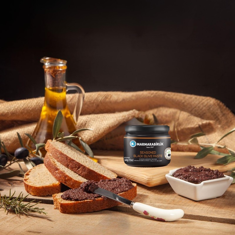 Marmarabirlik, Black Olives Spread Spicy, Turkish Olive Paste & Tapenade,