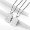 Fervia Football Bible Verse Cross Necklace for Men Stainless Steel