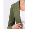 Allegra K Women's Notched Lapel One Button Long Sleeve Washed