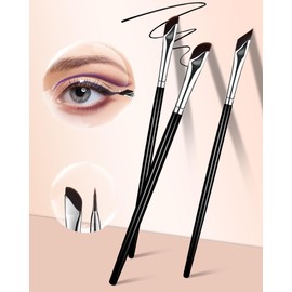 BeautyCurls Eyeliner Brushes Set, Fine Angled Eyeliner Eyebrow Concealer Brushes 3 Pcs, Eyeliner Brushes Fine Point,, Black Suit-TD42-23