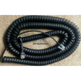 Generic Lot of 5 Flat Black Long Handset Phone Cord Curly Landline Generic Charcoal 25Ft