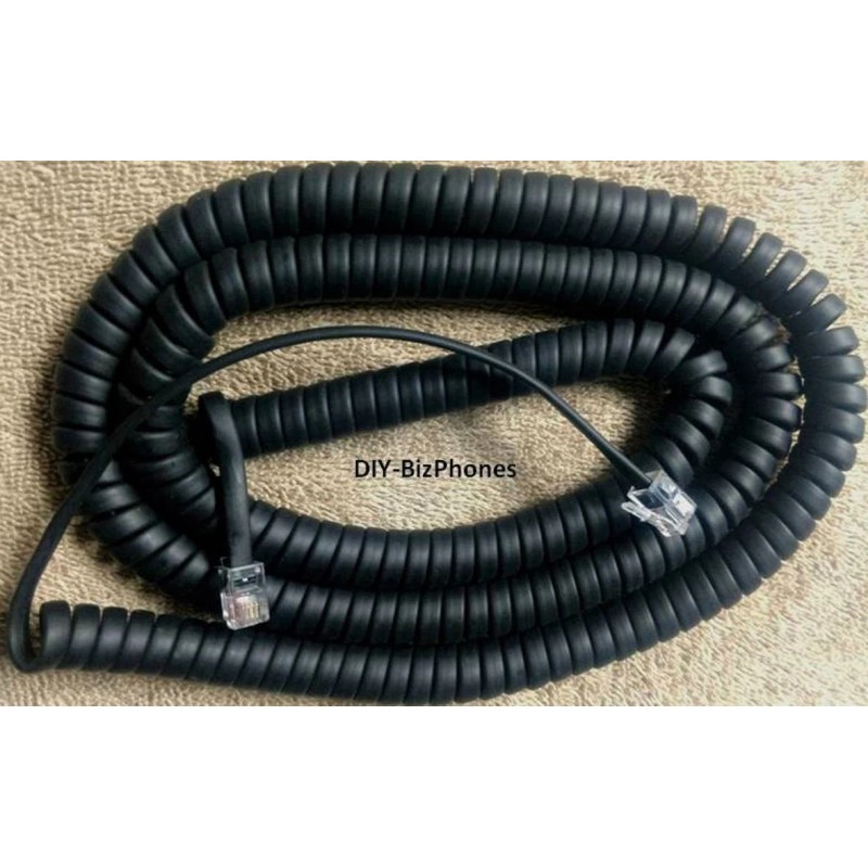 Generic Lot of 5 Flat Black Long Handset Phone Cord