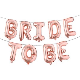 Bride to Be Banner Balloons Bachelorette Party Decorations 16" BRIDE TO BE Foil Balloons Bridal Shower and Party Decorations (Rose Gold)
