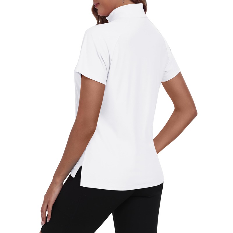 MoFiz UV Shirt Women's Short-Sleeved Rash Guard 1/4 Zip UPF