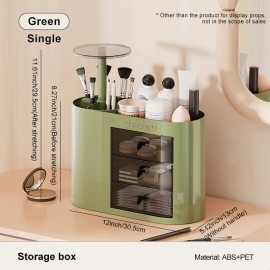 UFORU US Stock Plastic Large Best Quality Makeup Brush Organizer with Drawers Adjustable Height Make up Cosmetics Organizercolor: Green