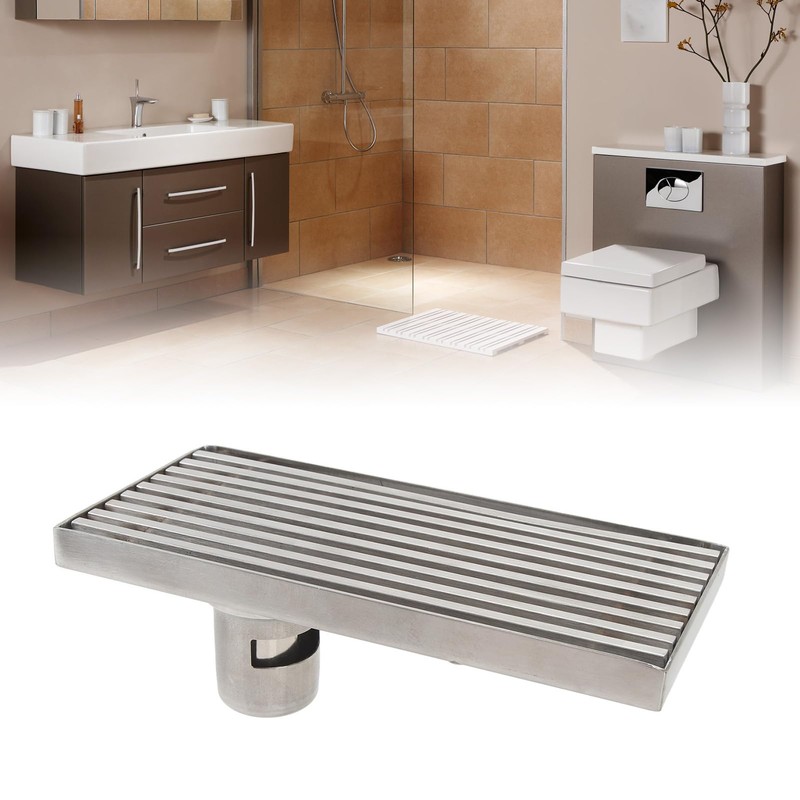 Aladeno Stainless Steel Linear Shower Drain Thickened 8 Inch Linear