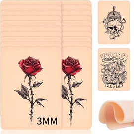 20pcs Tattoo Practice Skins 20cm Length 15cm Width 3mm Thick Tattoo Skin Practice Kit Double Sided Fake Skin Fake Skin Tattoo Kit for Beginners Tattoo Practice
