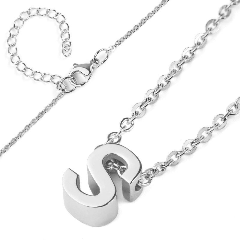 West Coast Jewelry ELYA Women's Initial Letter Pendant Stainless Steel