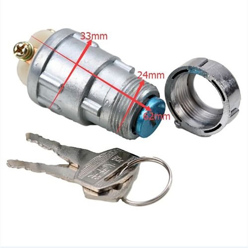 REBEKAMODS Universal 12V 3 Wires Ignition Switch with Key, Off/On/(Start)