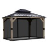 Aoodor 14' x 12' Gazebo Netting Screen Replacement 4-Panel Sidewalls