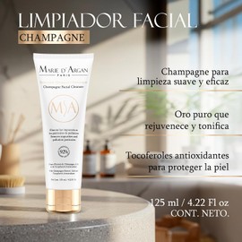 Marie D’Argan - Exfoliante Facial Champagne 75 ml - Limpiador Facial Con Aceite De Argán, Manzanilla y Ácidos Frutales - Textura Suave - Para Todo Tipo De Piel