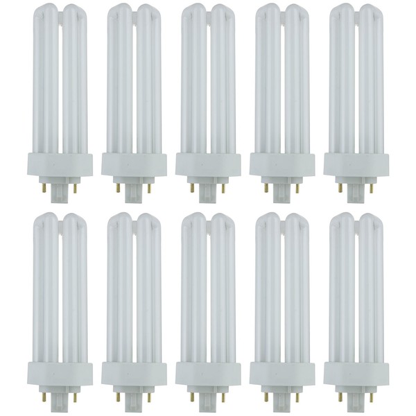 Sunlite PLT32/E/SP65K/10PK 6500K Daylight Fluorescent 32W PLD Triple U-Shaped Twin Tube CFL Bulbs with 4-Pin GX24Q-3 Base (10 Pack)