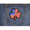 Ivamis American flag 3 Clover Shamrock Patch- 3x3 inch -