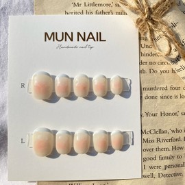 Peach cheek nail tip - short oval / 복숭아 치크네일팁 - 숏오벌