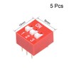 sourcing map 5 Pcs Red DIP Switch 1 2 3
