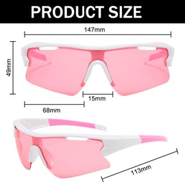DAVBNM 2 Pcs Cycling Glasses, Sports Sunglasses, Cycling Sunglasses for Men Women, Sun Glasses UV400 Protection Ski Goggles Outdoor Bicycle Motorbike Driving Fishing Running Fishing Goggles