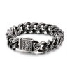 Azubpi 316 Stainless Steel Engraved Cuban Link Bracelet for Men,