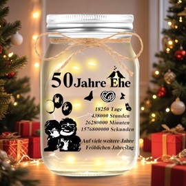 Charfia Golden Wedding Gifts, 50th Wedding Anniversary Decoration, Golden Wedding Gift, Golden Wedding, Wedding Gift, LED Bottle Light with Saying Gift for Wedding