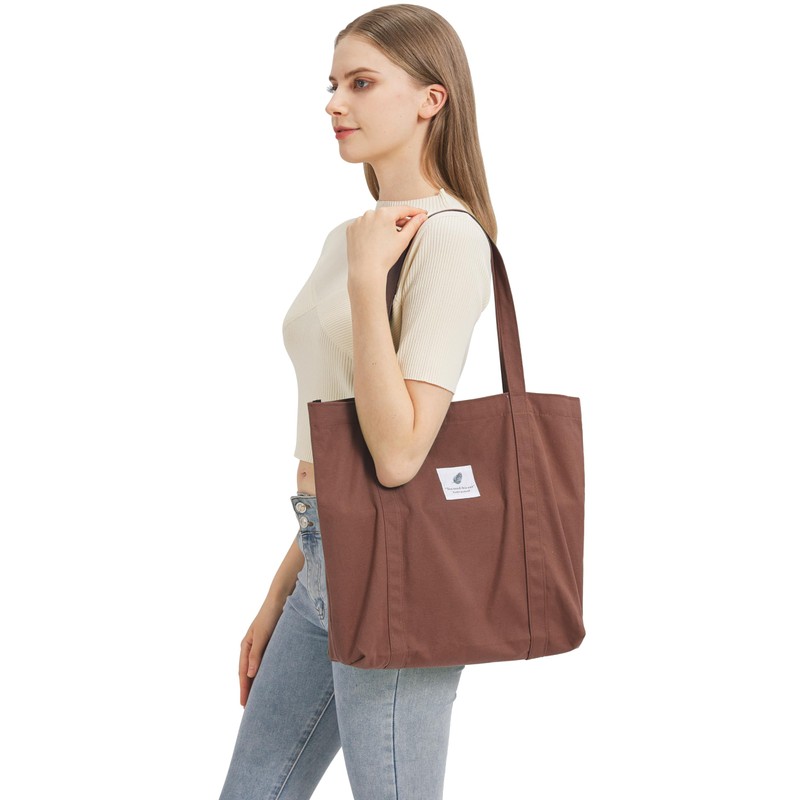 Women's Fabric Bags Tote Bag Plain Shoulder Bag Lightweight Large