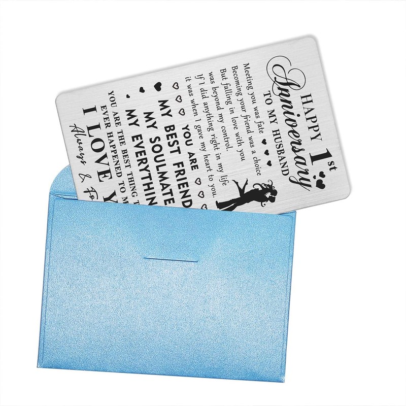 HYHYDHP 1st Wedding Anniversary Card Gifts for Husband - Happy