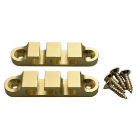 KHLESBY 2Pcs 3-String Retainer/String Guide Aircraft Aluminum for Electric Bass Head Retainer String Tree String Buckle Guide Groove Bass String SR5 (Satin Gold)